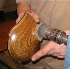 Finish sanding the foot of the dish